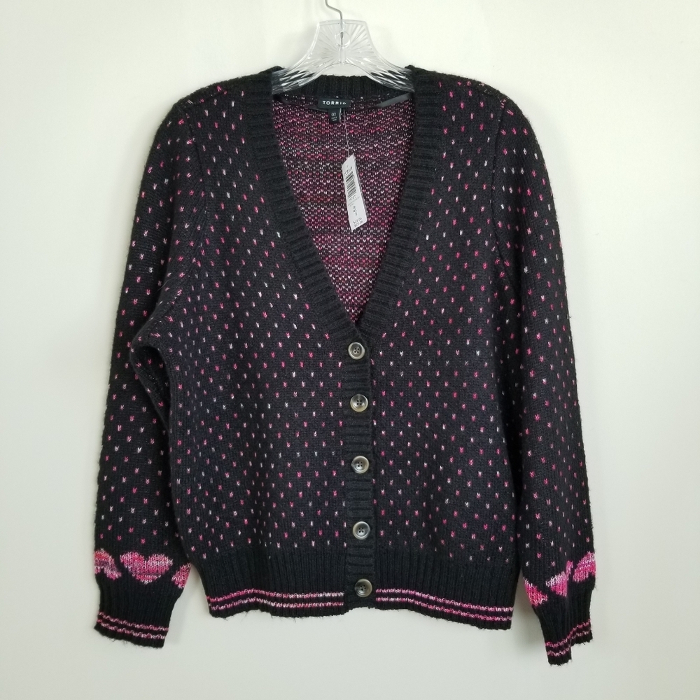 Torrid Drop Shoulder V-Neck Cardigan Sweater M/L 10 NWT
